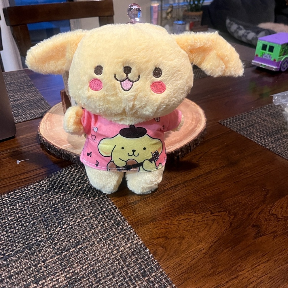 Sanrio pompompurin Kuromi 9" soft Yellow with pink outfit